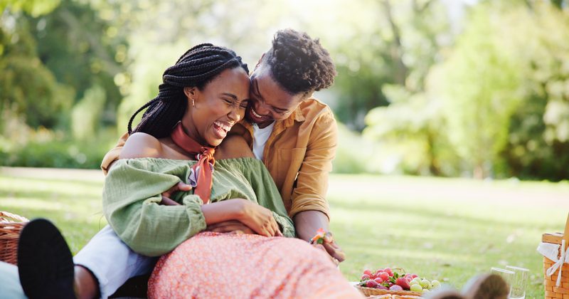 Black couple at picnic park — Marriage Bliss TT