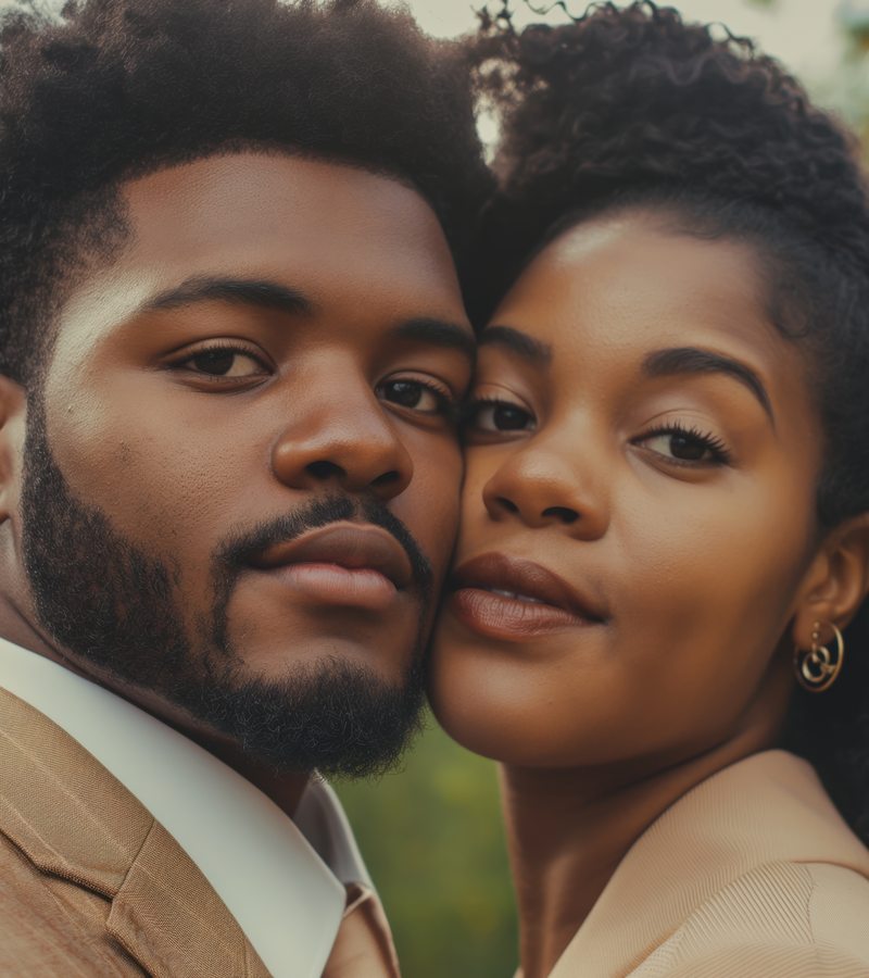 Black couple warm moment — Marriage Bliss TT